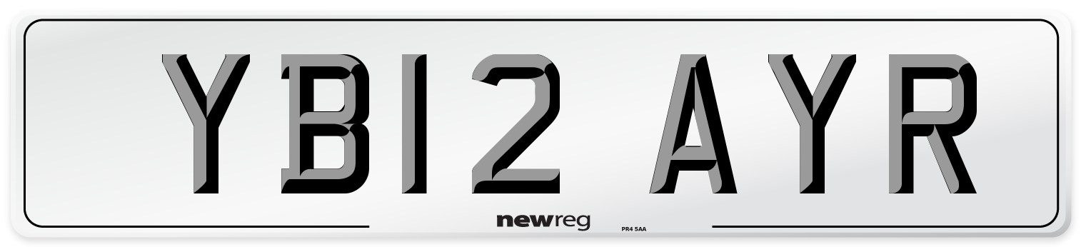 YB12 AYR Number Plate from New Reg